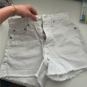 Reformation white jean shorts